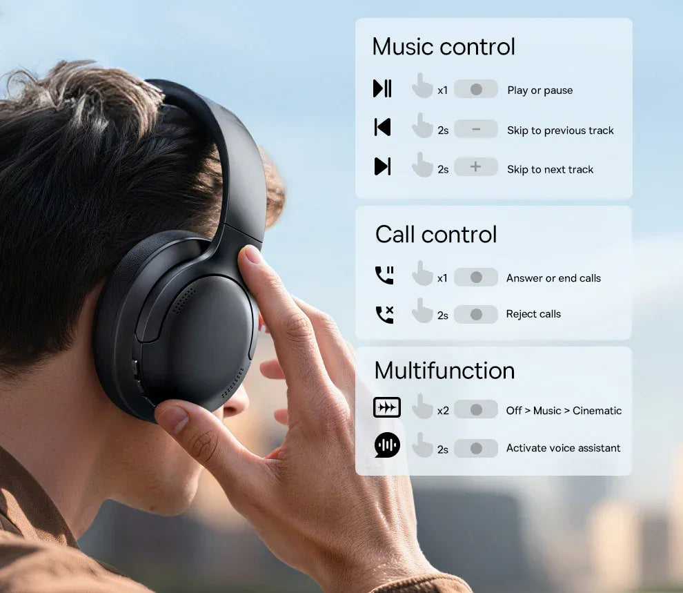 Tidesmit 70H Wireless Bluetooth Headphones Foldable Over-Ear Tidesmit
