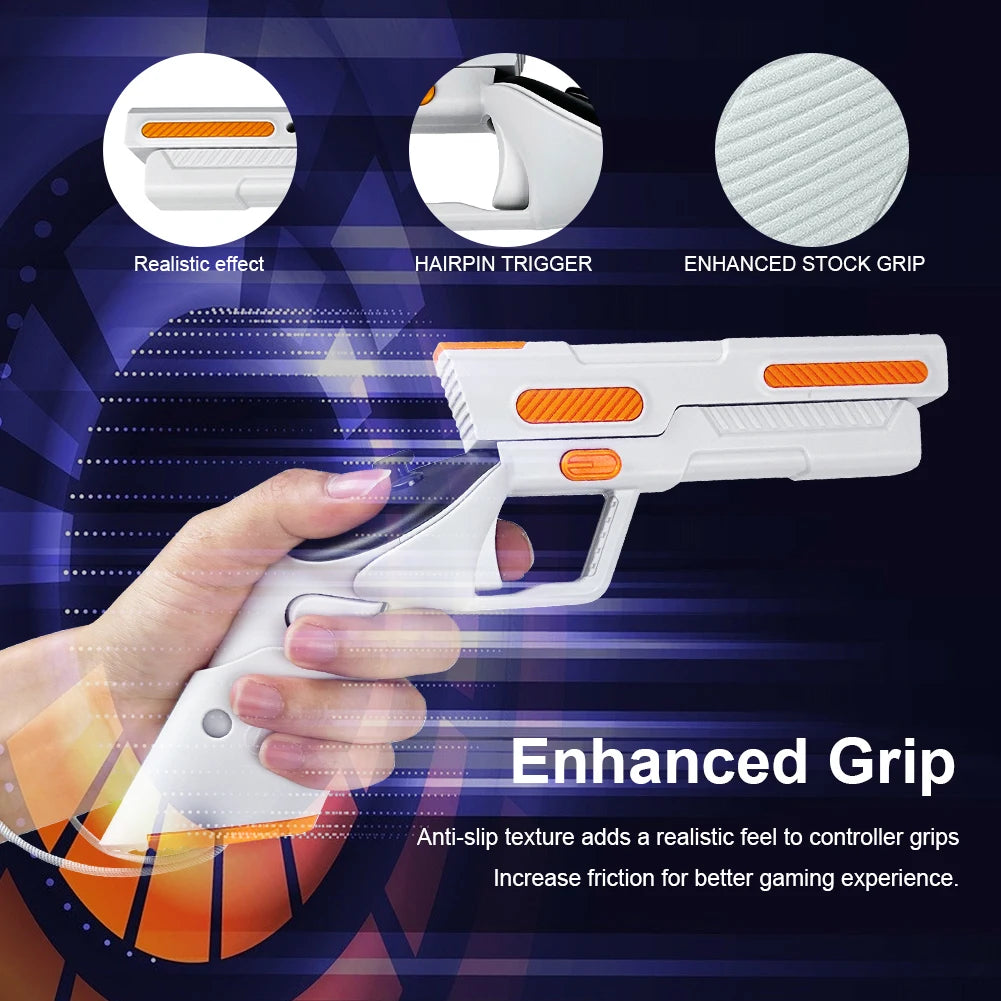 Meta Quest 3 VR Gun Stock Grip | Precision FPS Aiming Controller White Tidesmit