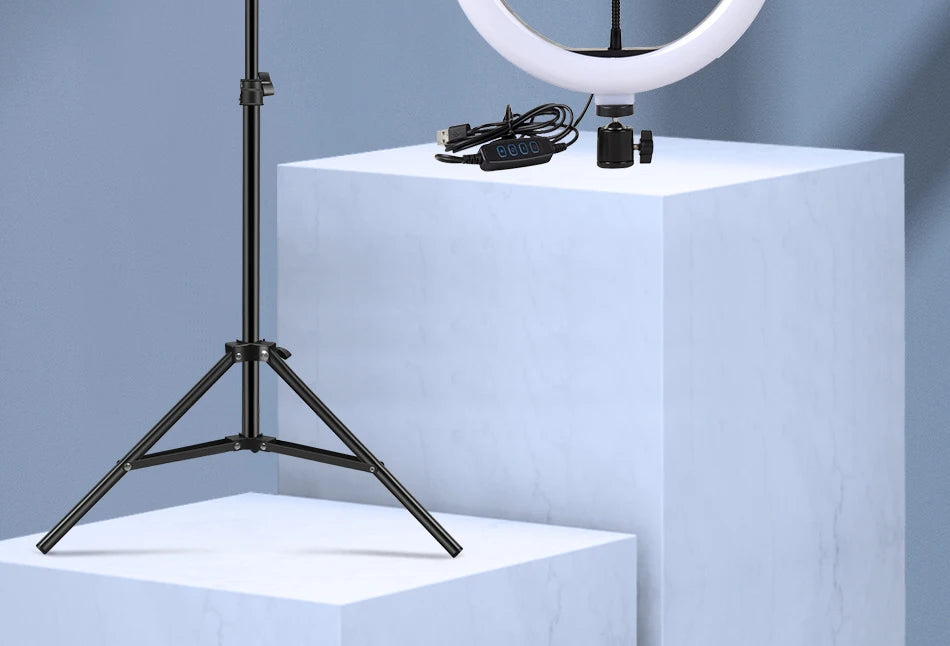 10 Inch LED Ring Light with Adjustable Tripod for Content Creation Tidesmit