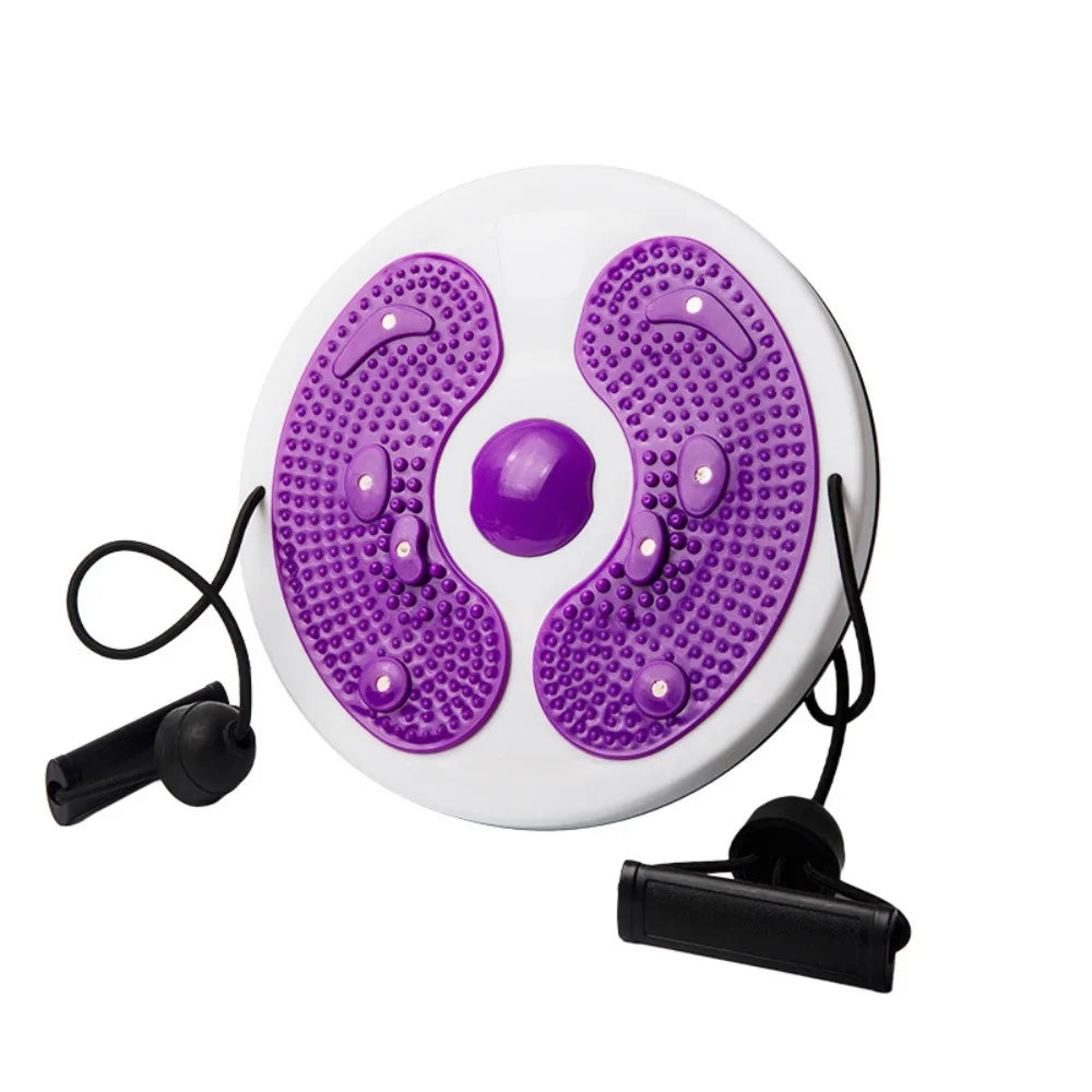 Waist Twisting Disc with Pull Ropes - Non-Slip Portable Fitness Tool Body Shaping Massage Equipment Purple Tidesmit