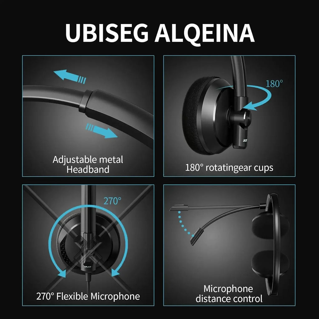 USB PC Headset with Microphone | Tidesmit Office Audio | Model 01 Tidesmit