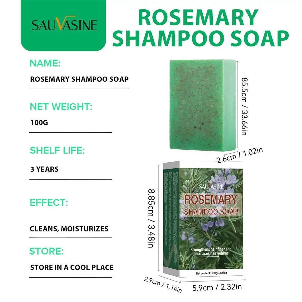 1/3/5PCS Rosemary Essential Oil Shampoo Soap 100g Deep Clean Refreshing Hair Care Bar Increases Hair Volume Moisturizing Soap