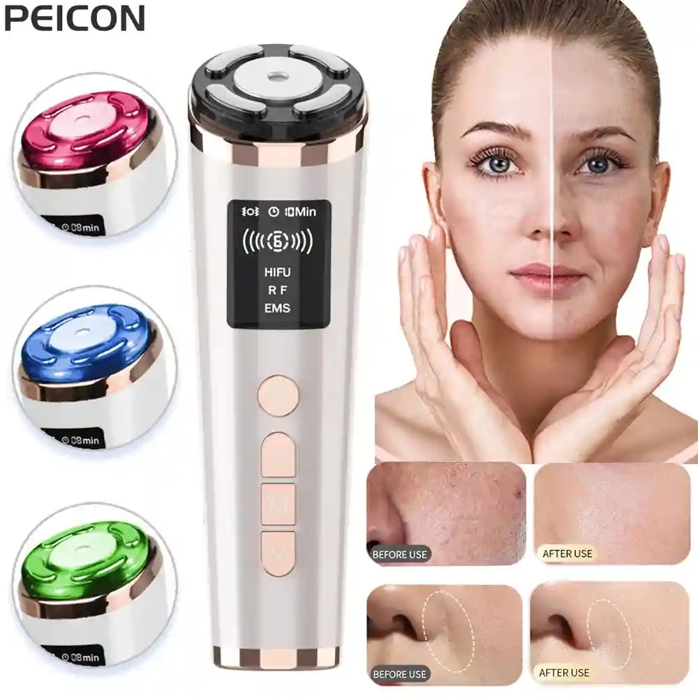 HIFU Face Lifting Machine with EMS Microcurrent & Heat Therapy Eye Massage Instrument Tidesmit