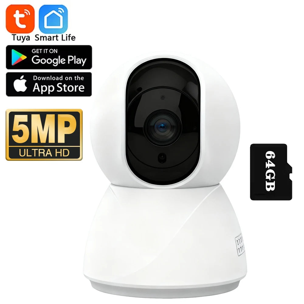 5MP 2K Tuya Smart Mini WiFi IP Camera Indoor Wireless Surveillance Auto Tracking Of Human Home Security CCTV Baby Pet Monitor