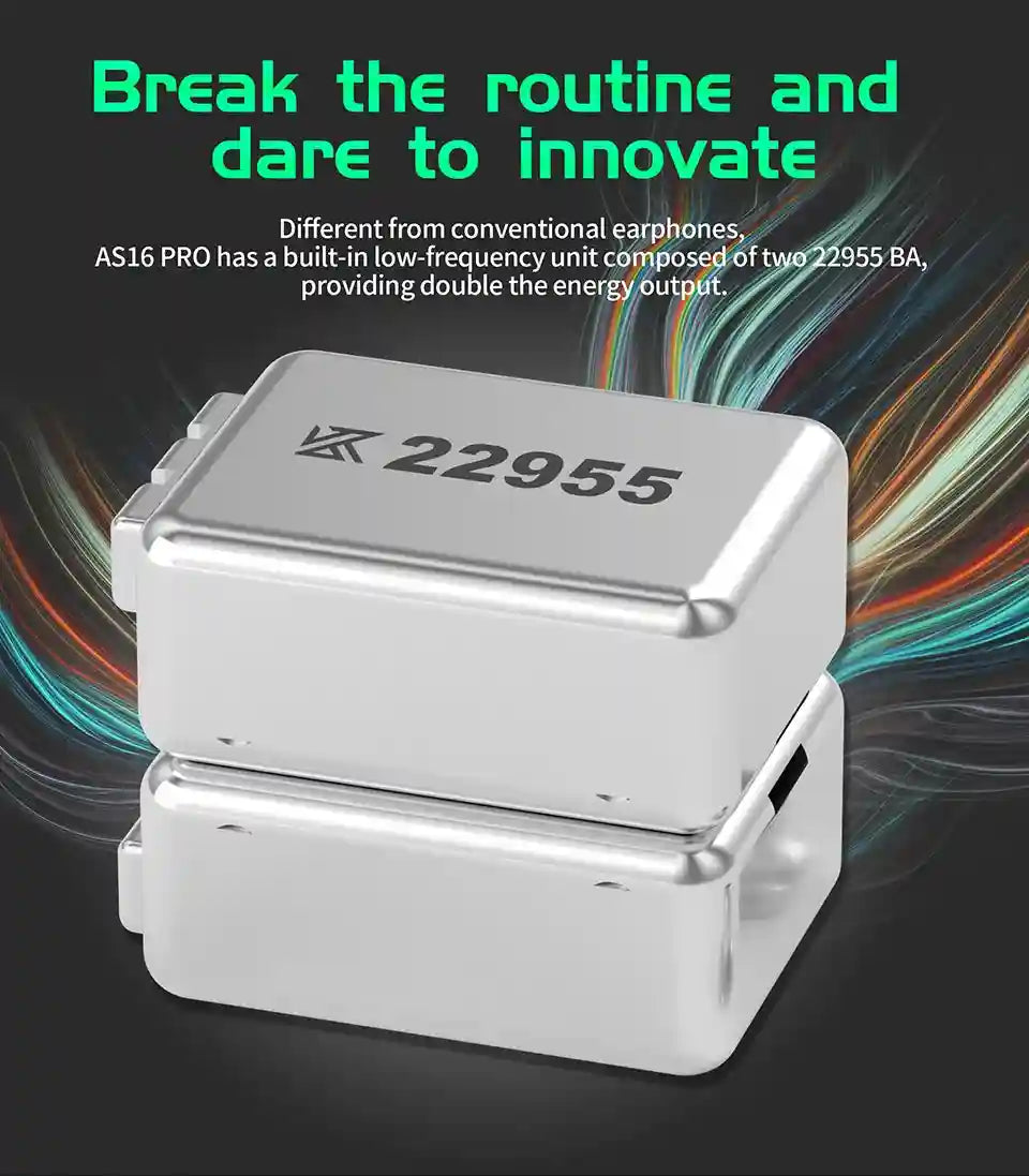 KZ AS16 Pro 16BA Hi-Fi In-Ear Monitors with Precision Noise Isolation Tidesmit