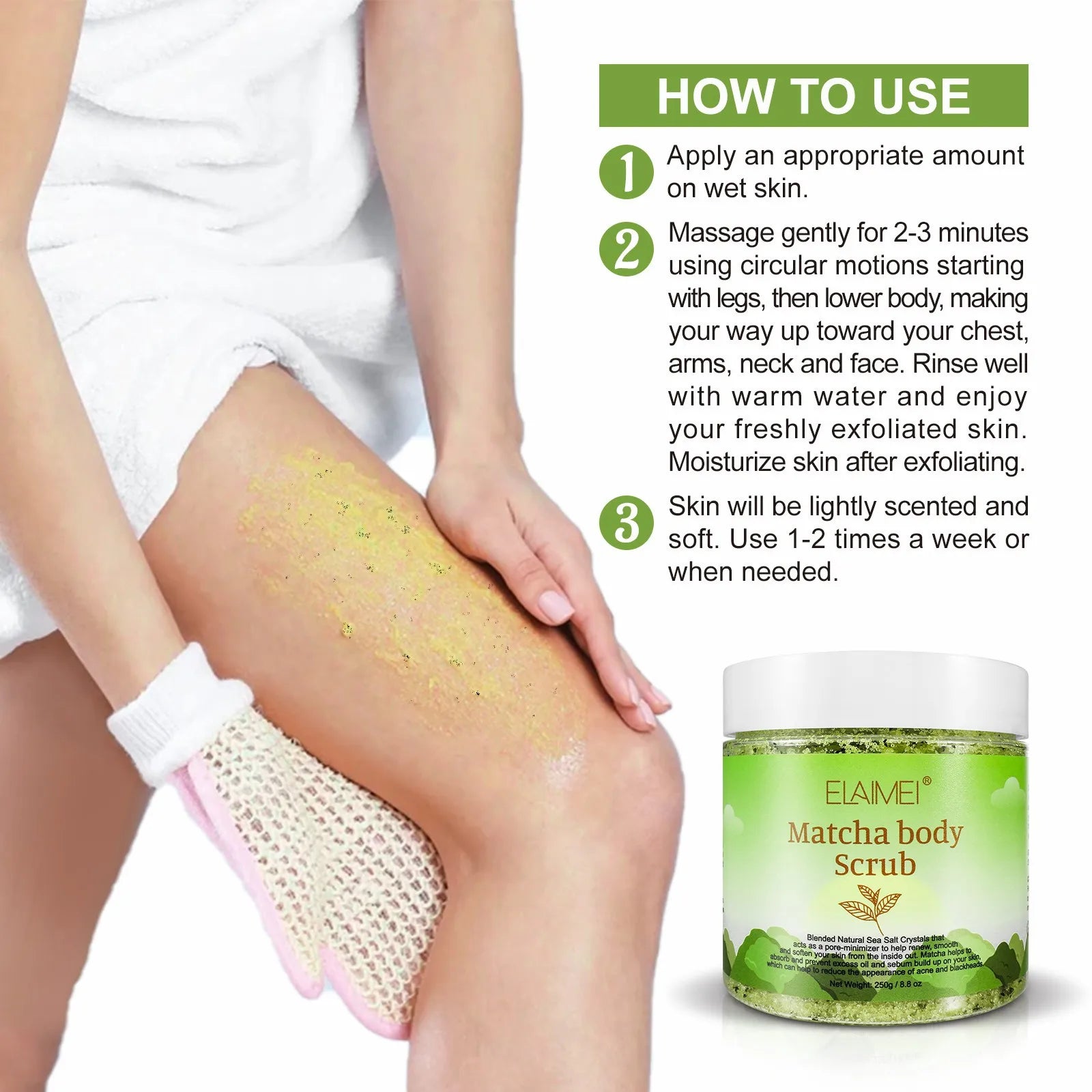 Matcha Body Scrub - Anti-Oxidant Skin Exfoliator by Tidesmit Scrubs Treatments Tidesmit