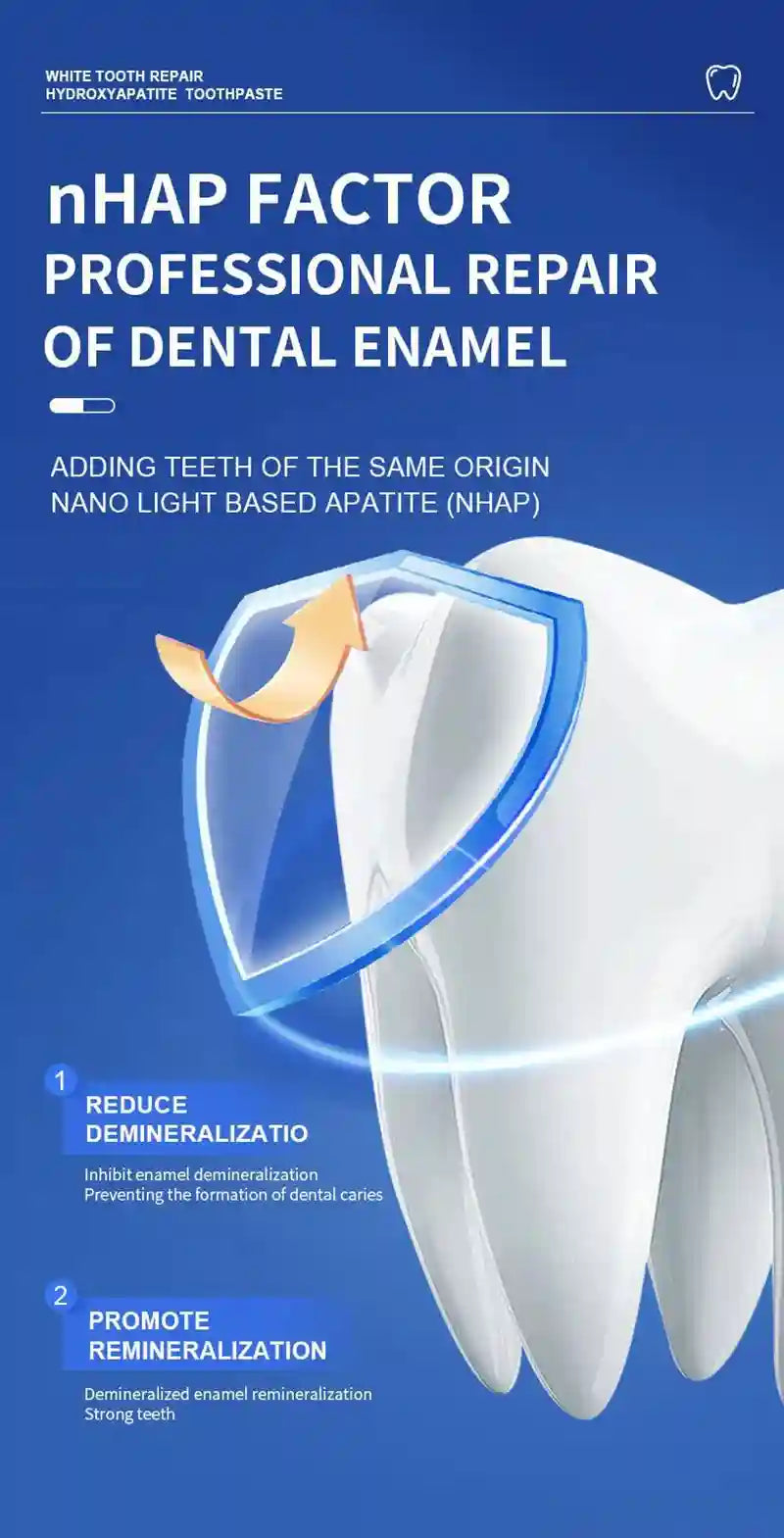 Tidesmit 120g hydroxyapatite teeth whitening toothpaste for deep cleaning, plaque removal, and gum health.