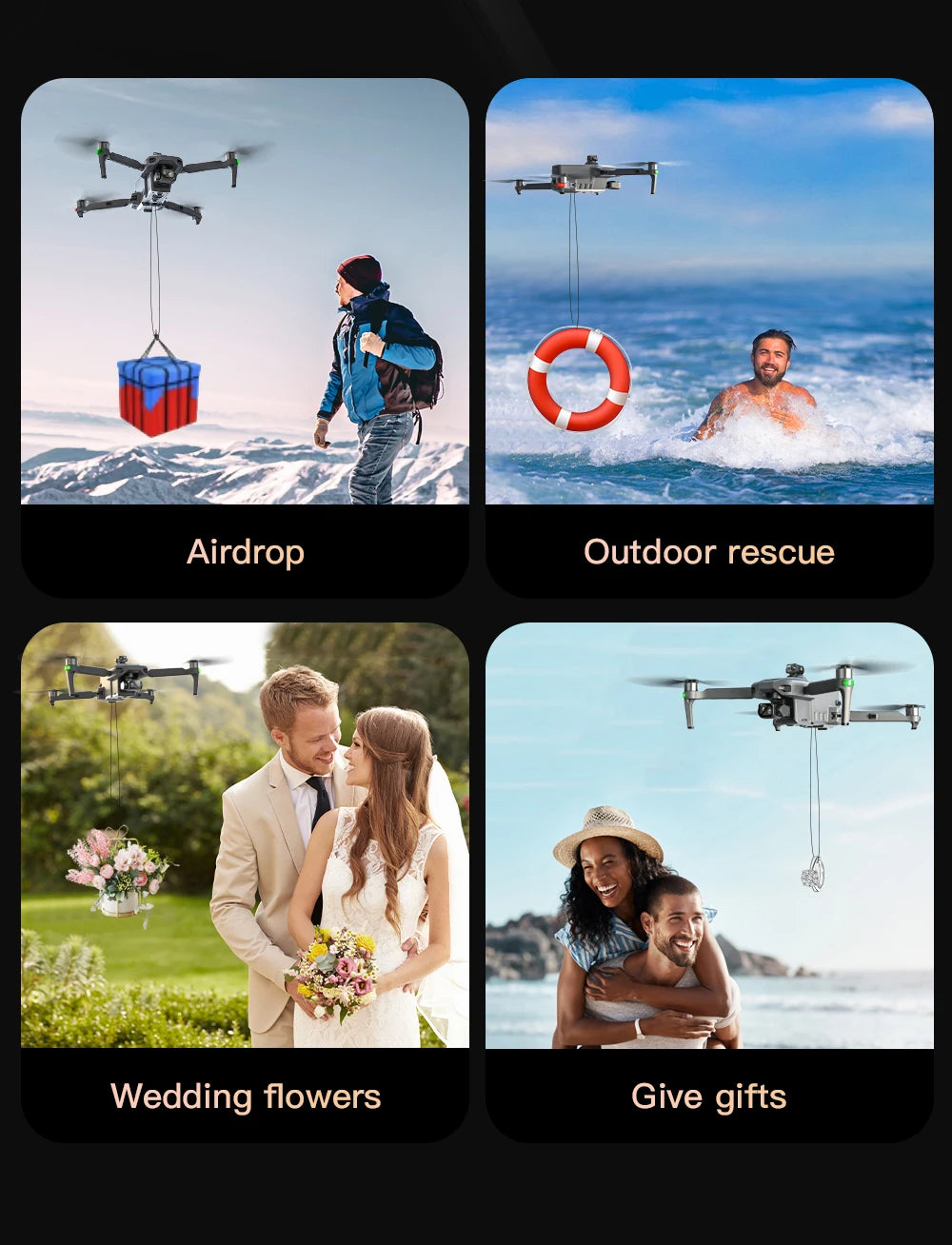 4K GPS Camera Drone with Obstacle Avoidance - Foldable SG909 MAX Tidesmit