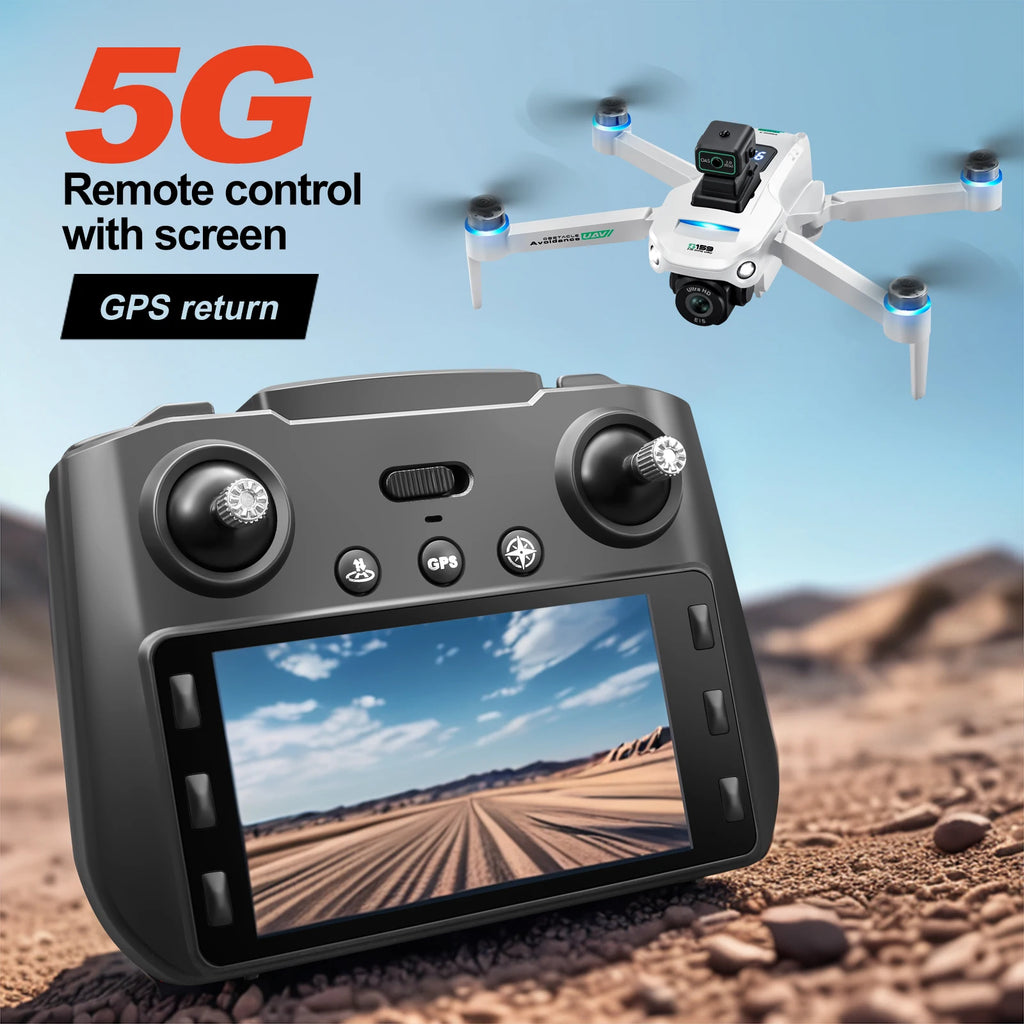 4K GPS Drone with Dual Camera and Remote Screen - Foldable Design Tidesmit