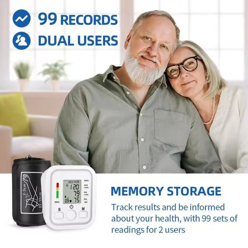 Arm Blood Pressure Monitor Pressure Sensor Monitor BP Equipment Automatic Tonometer Digital Tensiometer LED Display Arm Cuff
