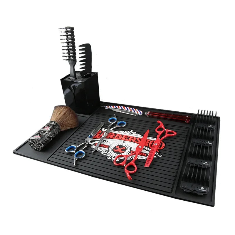 Haircut Tools Mat - Non-Slip Barber Workstation Pad 45x30cm Massage Chairs Tidesmit