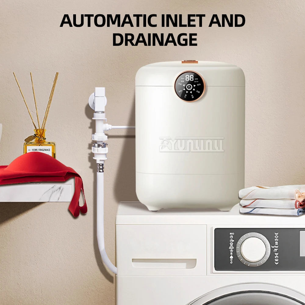 Tidesmit portable underwear and sock washer showing compact integrated washing and drying features from side view