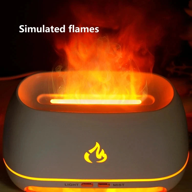 New Himalayan Crystal Salt Stone Aroma Air Humidifiers 3D Flame Fire Colorful Night Light Aromatherapy Essential Oil Diffuser