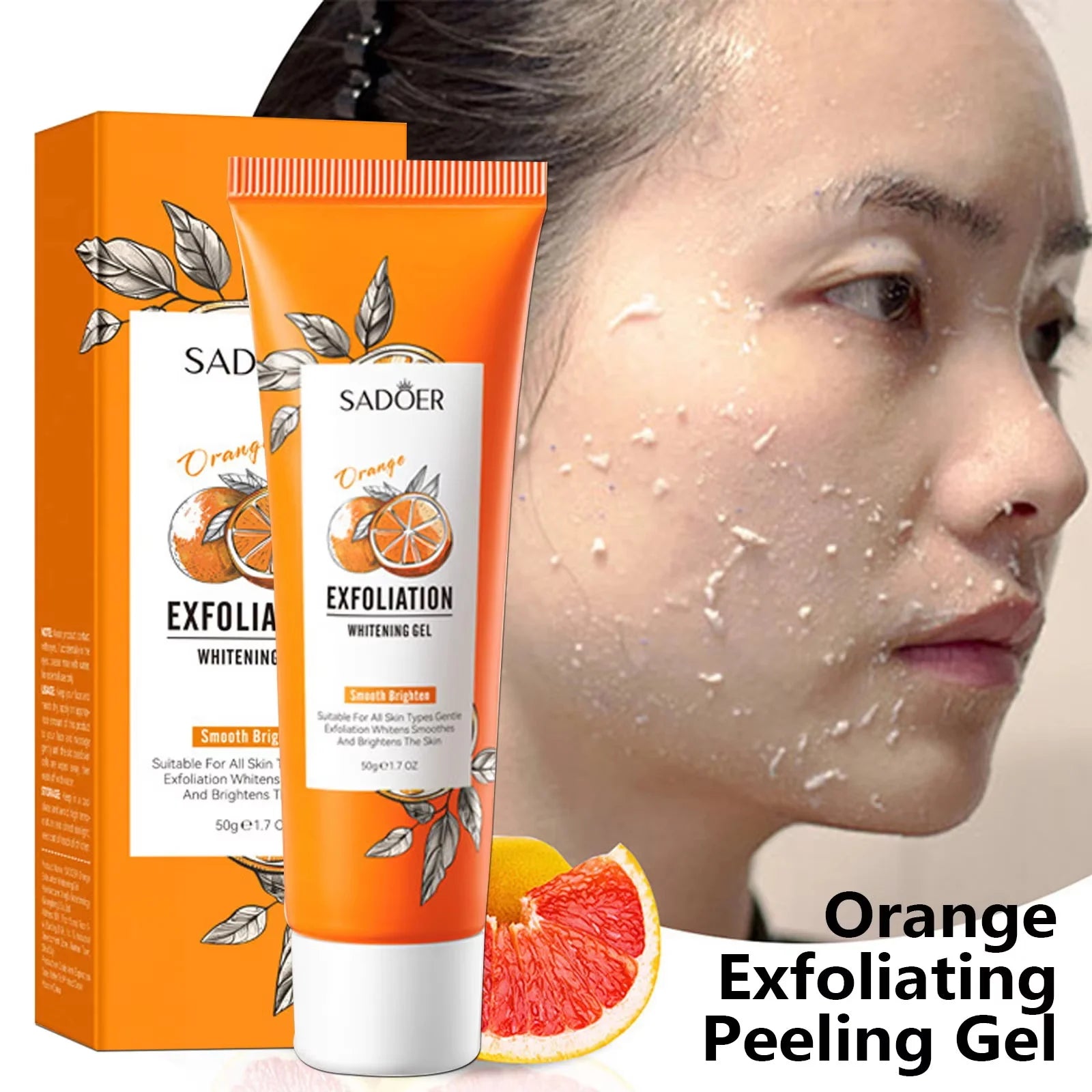 Orange Exfoliating Peeling Gel - Natural Salon-Quality Skin Resurfacing Scrubs Treatments Tidesmit