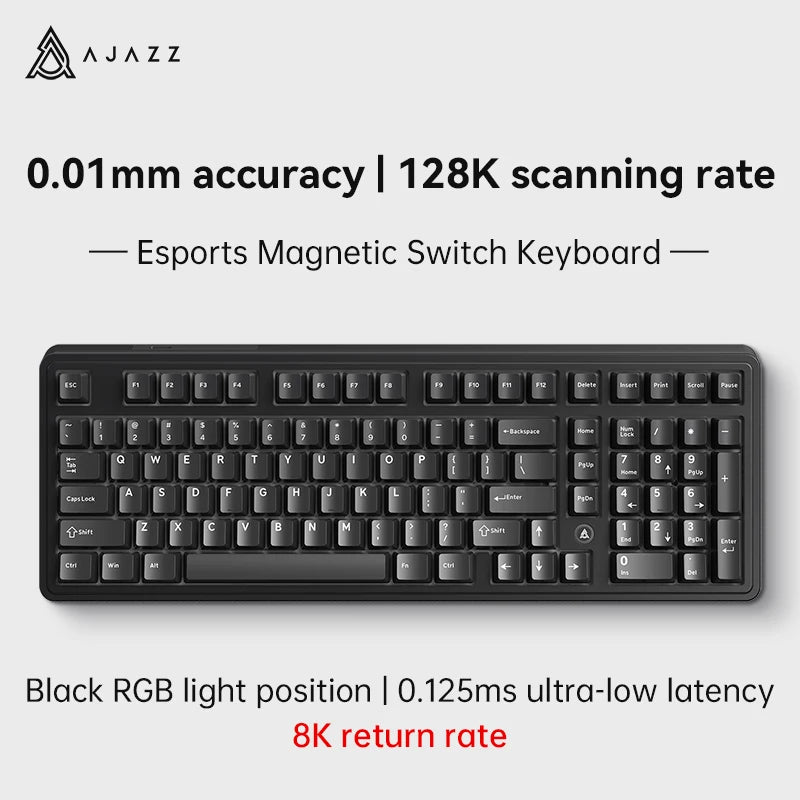 AJAZZ AK980 MAX HE 8K - New Magnetic Switch Type-C - Wired Only - Computer Gaming Keyboard Upgrade Gasket Mechanical Keyboard