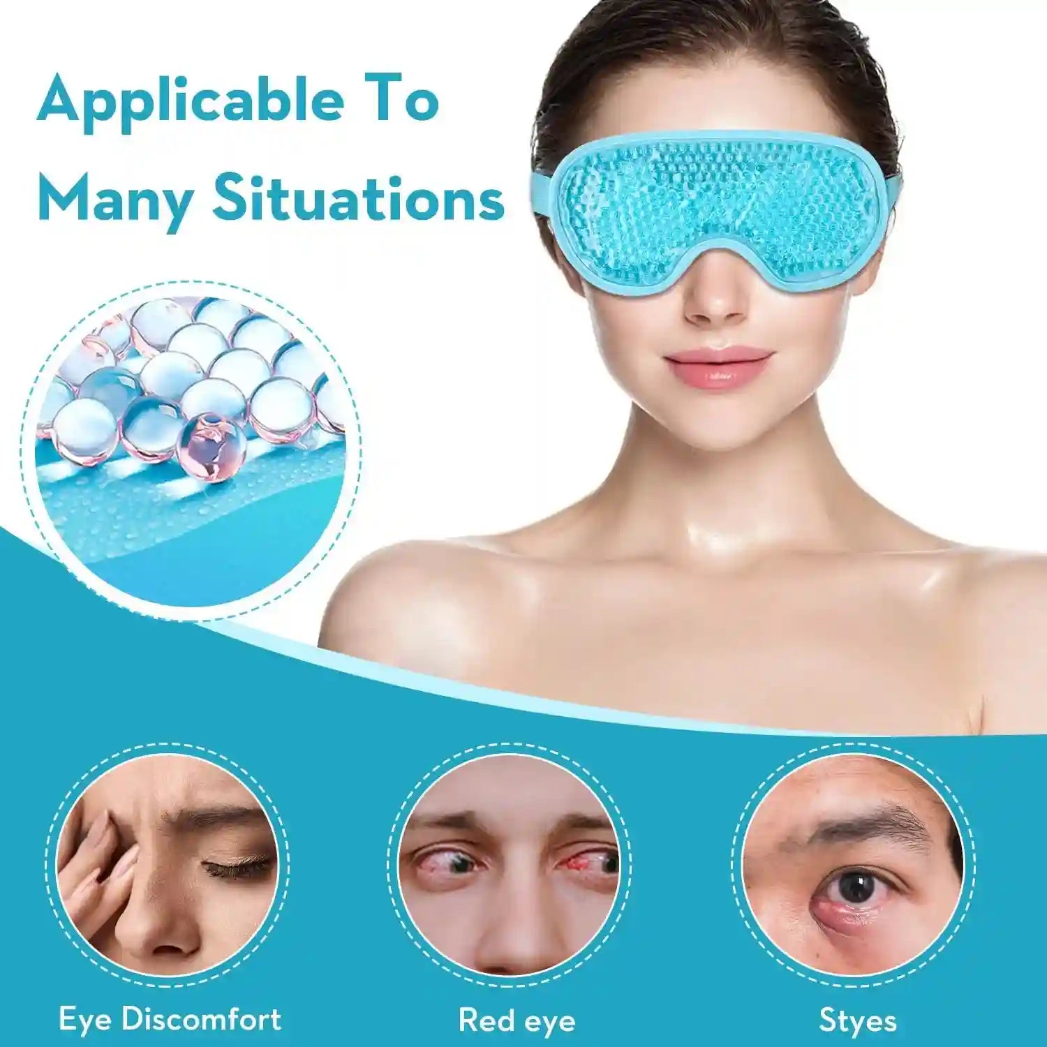 Reusable Cooling Eye Mask for Puffy Eyes and Migraine Relief Eye Massage Instrument Tidesmit