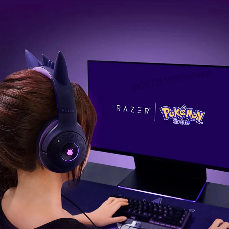 Razer Gengar Kraken Kitty V2 RGB Wired Gaming Headset - Gengar Purple Tidesmit