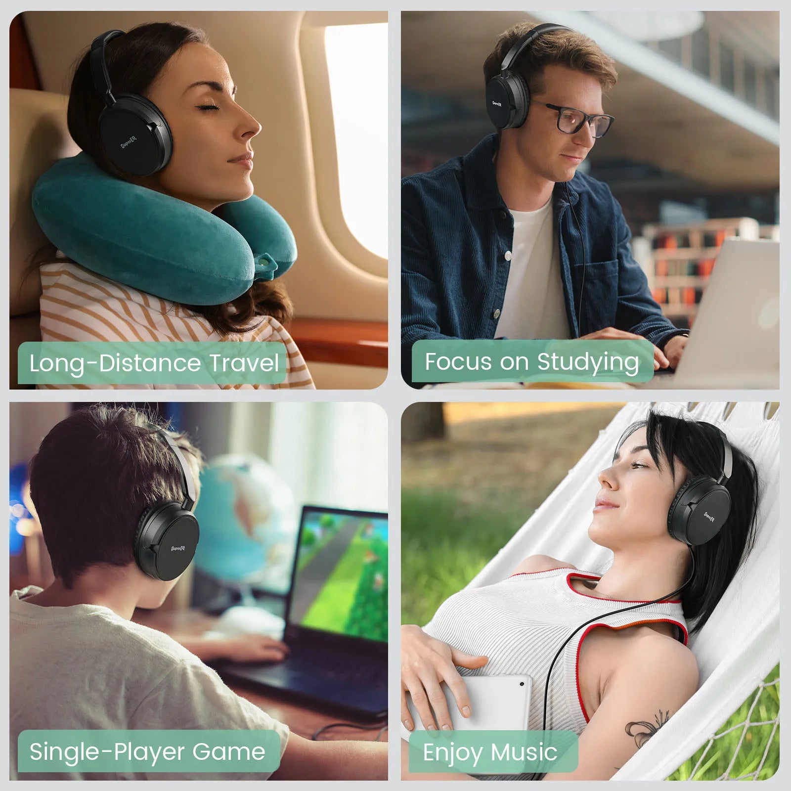 Wired Studio Headphones with Mic - Comfortable Over-Ear Monitoring Y101-Black Tidesmit