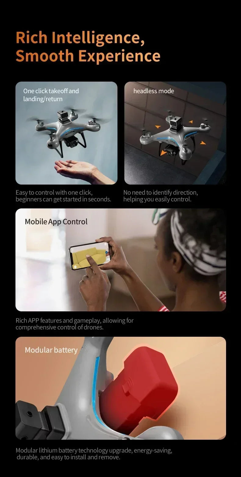 8K Camera Drone with Dual Lens Obstacle Avoidance - Foldable Quadcopter Tidesmit