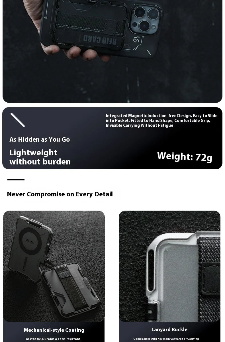 Magnetic Carbon Fiber Wallet: 6-in-1 Slim Fit Phone Case Tidesmit