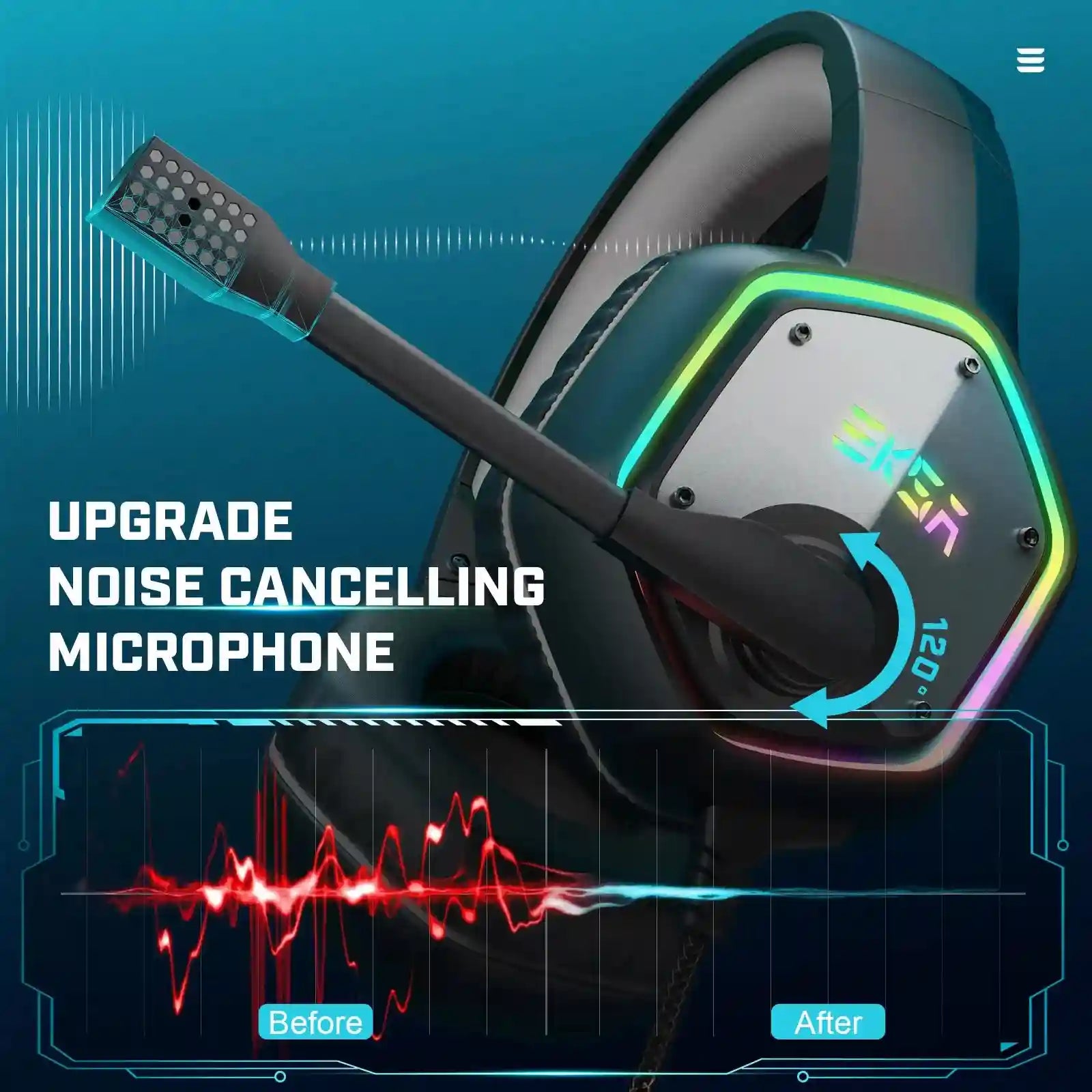 Wireless Gaming Headset with Mic - 7.1 Surround Sound for PC and PS5 Tidesmit