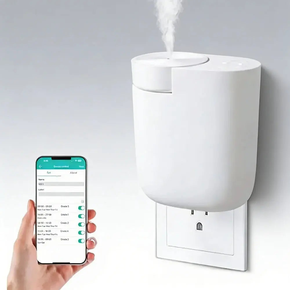 Smart Bluetooth Wall Plug in Waterless Essential Oil Aroma Diffuser Air Freshener Bluetooth Aromatherapy Nebulizer Diffuser