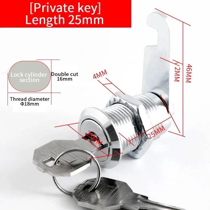 5/20/100SETS 16mm 20mm 25mm 30mm 35mm Metal Rotary Key Switch Push Button Lock Switch Latching Cylinder Cabinet Security Locker
