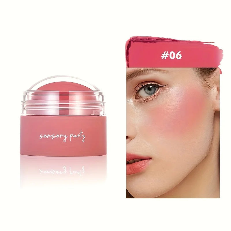 Tidesmit waterproof blush cream in 6 shades for face makeup showing product texture close-up for long-lasting wear