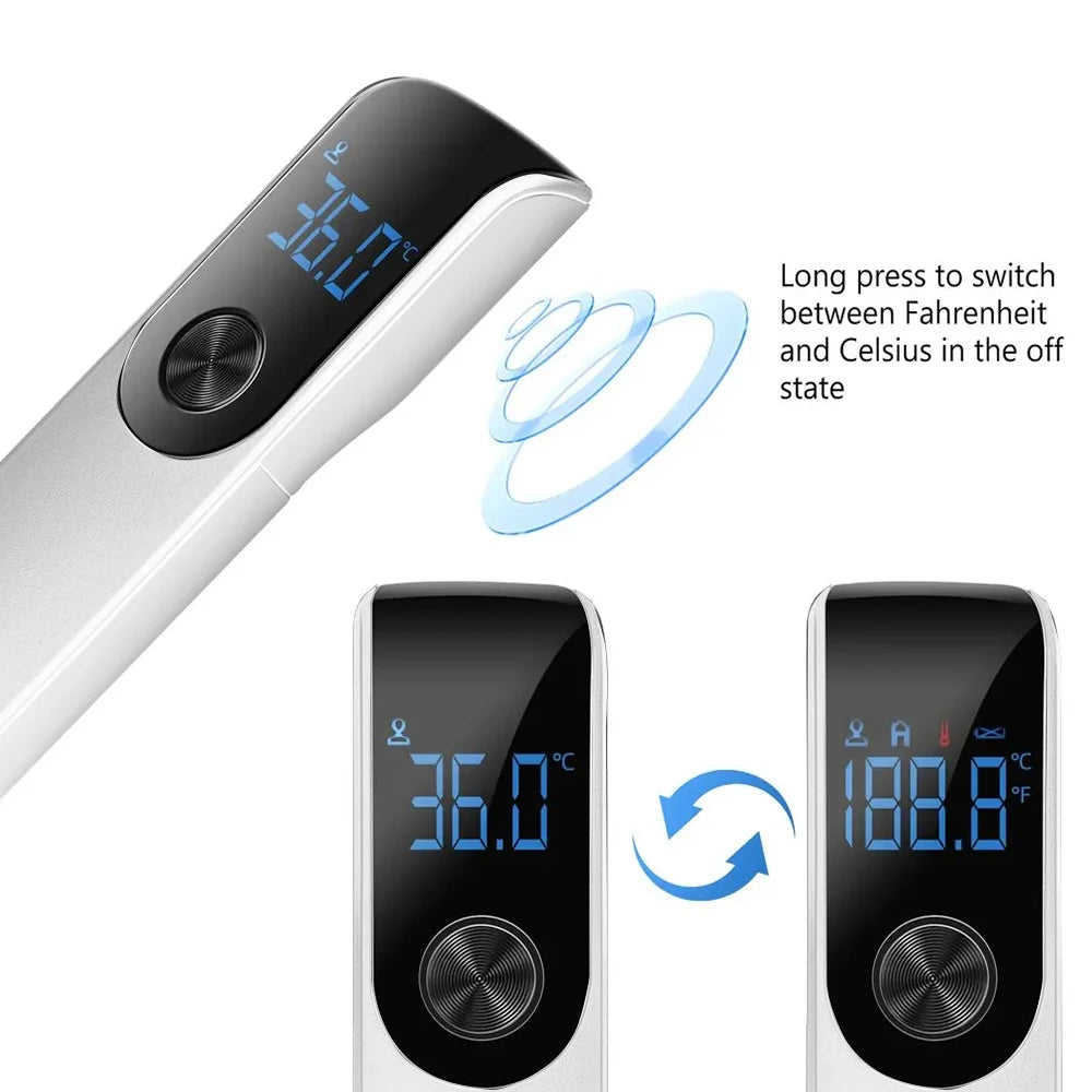 Thermometer Three-color Backlit Display Forehead Thermometer Digital Display Infrared Body Thermometer or Finger Pulse Oximeter