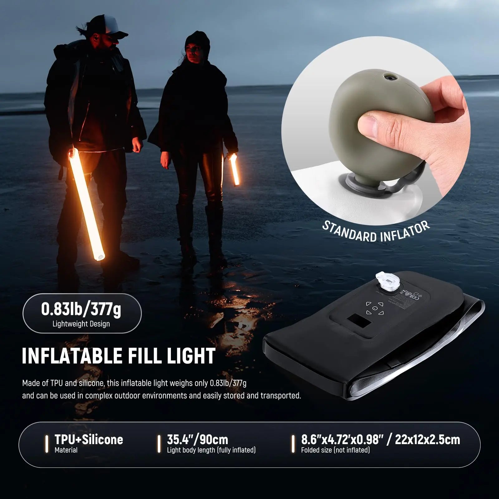 RGB LED Video Light Wand - 35.5 Inch Portable Handheld Tube Tidesmit