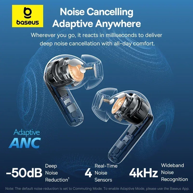 Tidesmit 50dB ANC Wireless Earbuds | Hi-Res Audio Bluetooth TWS Tidesmit