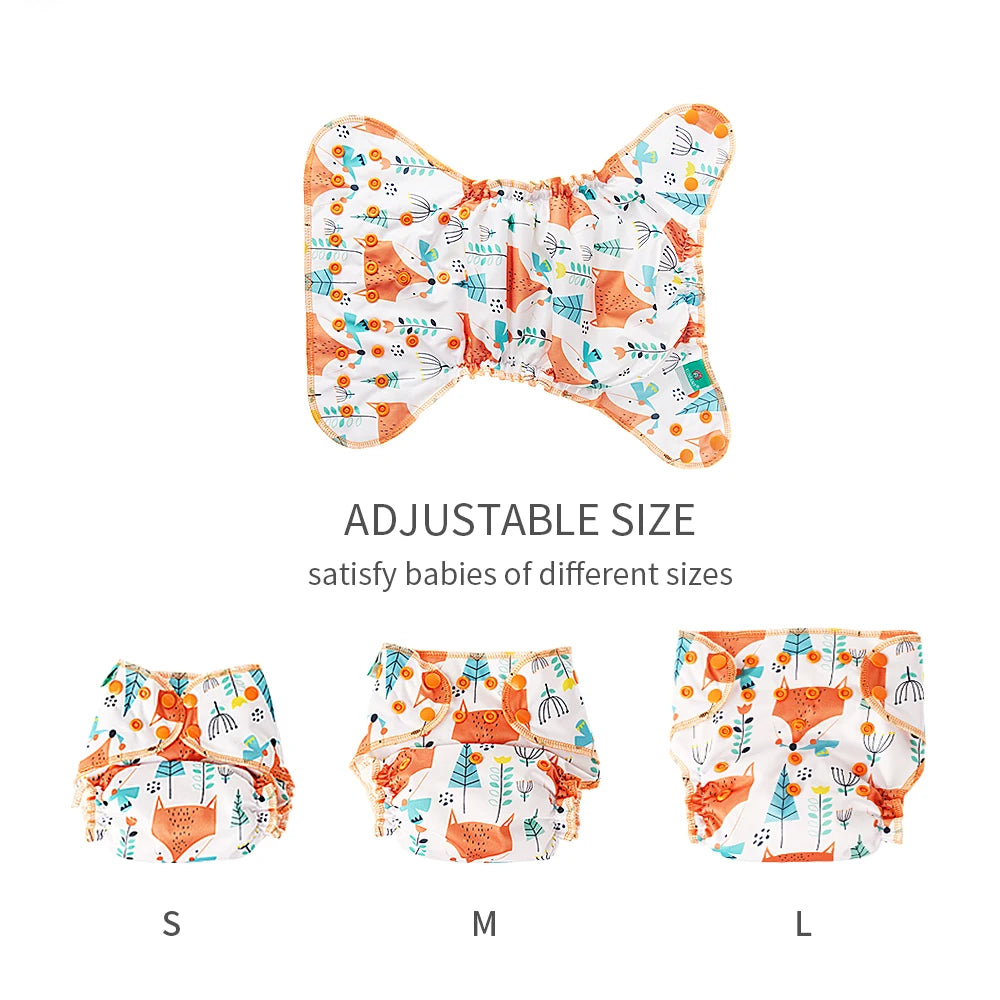 HappyFlute New Print  AI2 Snap Insert Bamboo Cotton&Velour OS Baby Napp One Piece Pack Baby Waterproof Night Diaper