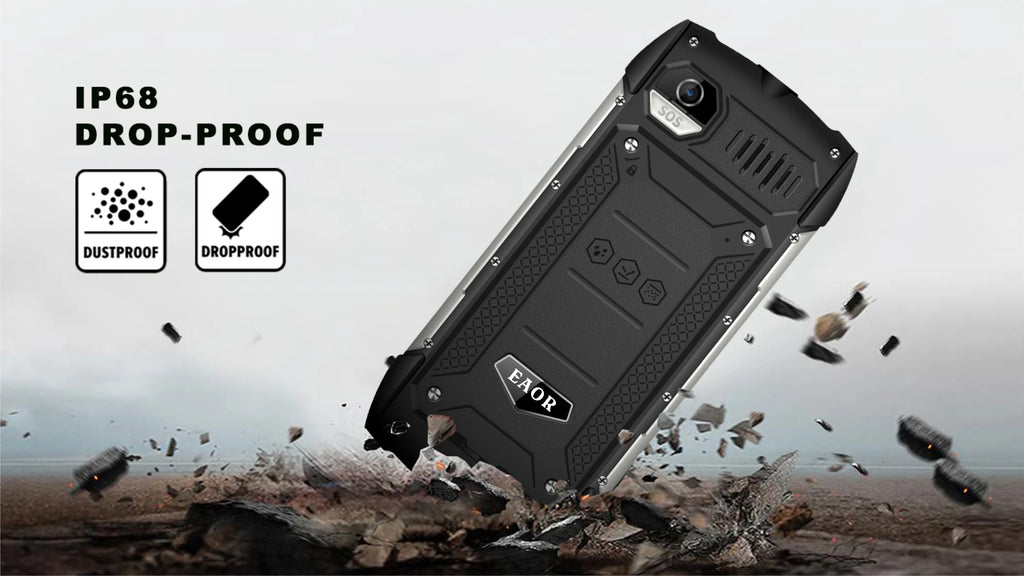 EAOR 2G Rugged Flashlight 4000mAh Big Battery Power Bank IP68 Waterproof 2.8 IPS large screen 0.3M cam MTK feature mobile Phone