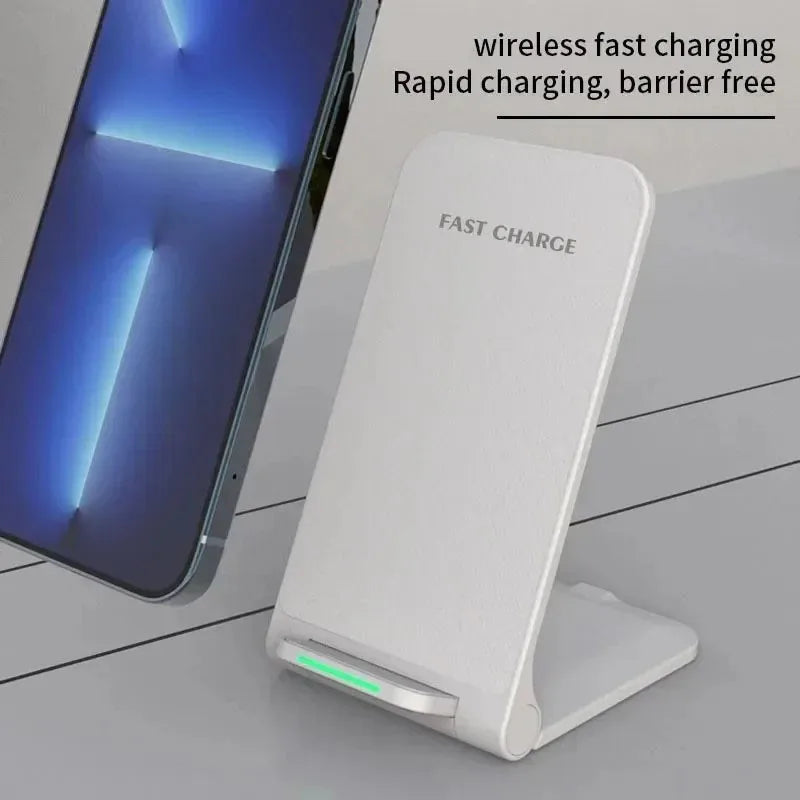 15W Foldable Wireless Charger Stand - Qi Certified Fast Phone Holder Tidesmit