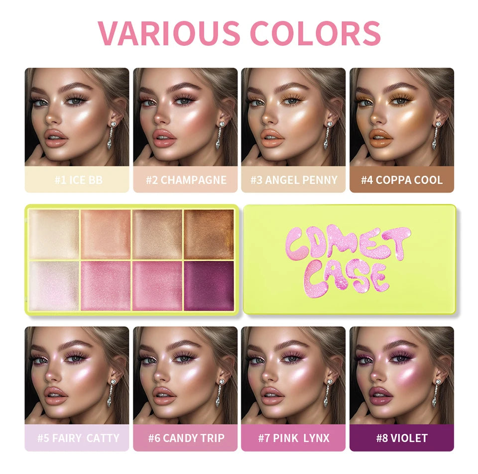 Tidesmit High Gloss Cement Case eyeshadow palette with pink brown nude matte and shimmer finishes detail view