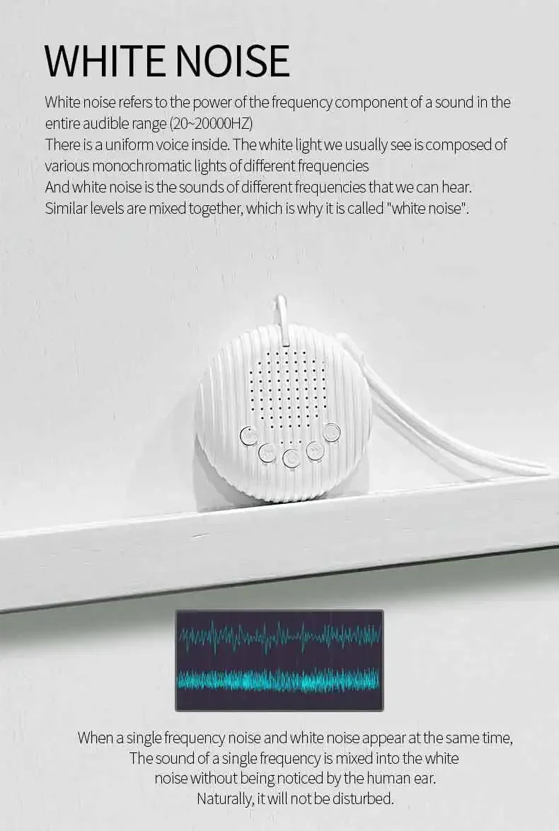 Baby White Noise Machine 10 Soothing Sounds Volume Adjustable Portable Baby Sleep Machine Built-in Rechargeable Battery USB Hot