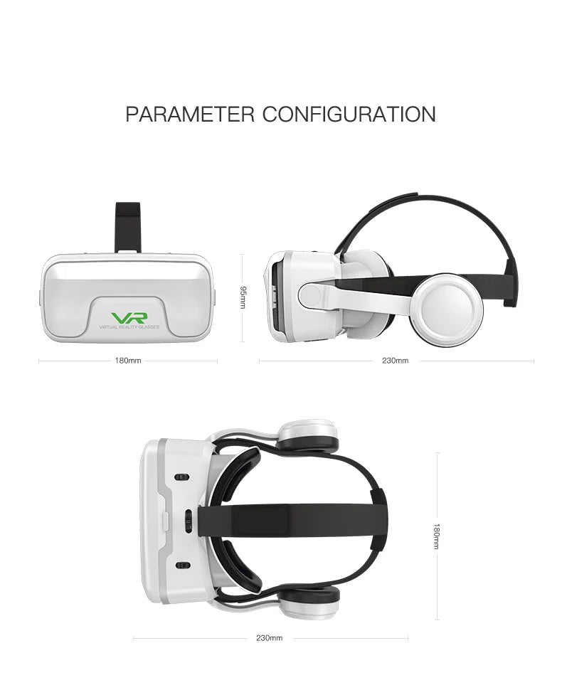 VR Headset for Smartphone - Immersive 3D Glasses for Mobile Media Tidesmit