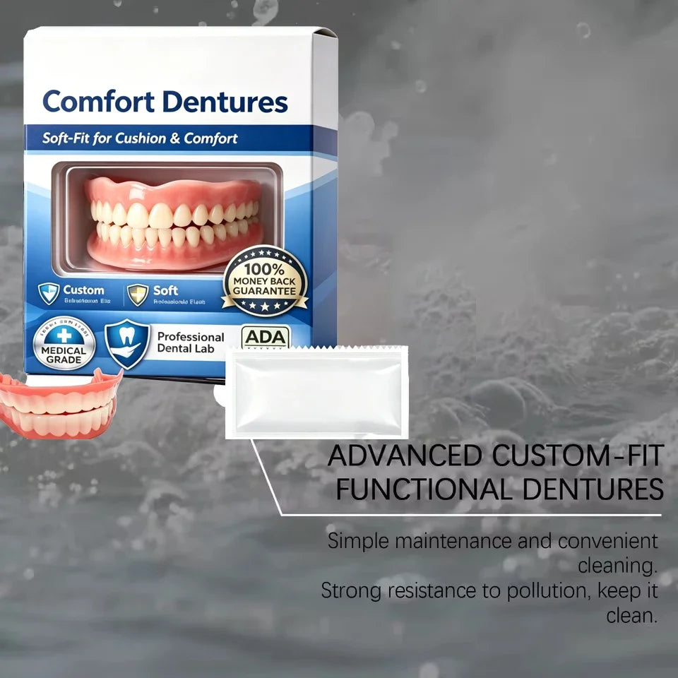 Portable adult adjustable complete denture set | Suitable for replacing missing teeth, DIY temporary denture set at home