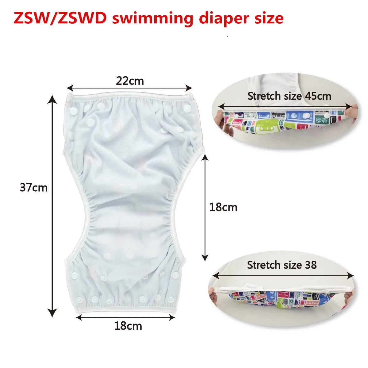U Pick ALVABABY Big Size Swim Diaper Reusable Swim Nappy Fashion Swimsuit Cool for Babies 0-3 years Old