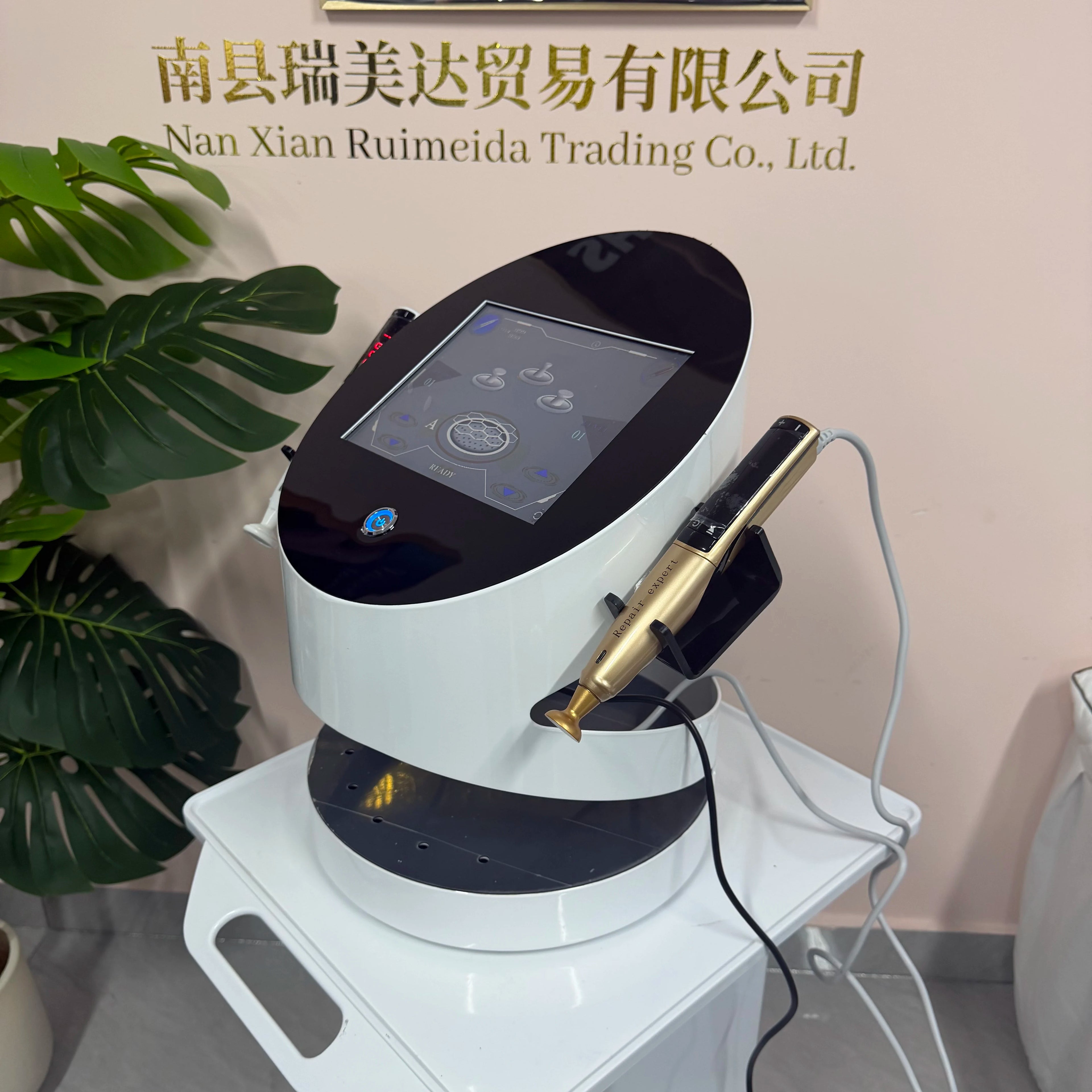 Professional 2-in-1 RF Ozone Gold Plasma Pen device with touchscreen for facial lifting, rejuvenation, and skin therapy.
