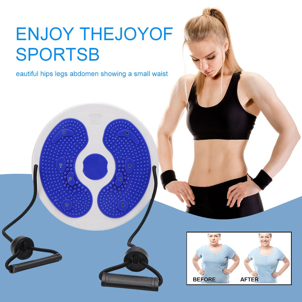 Waist Twisting Disc with Resistance Bands & Magnetic Foot Massage Body Shaping Massage Equipment Tidesmit