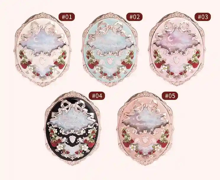 Tidesmit Flower Knows Strawberry Rococo embossed blush powder in smooth long-lasting face makeup texture close-up