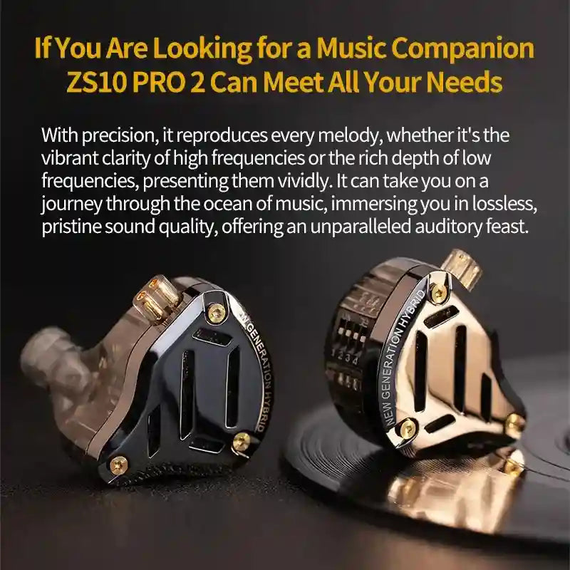 KZ ZS10 Pro 2 HiFi In-Ear Monitors with 4-Level Tuning - Metal Shell Tidesmit