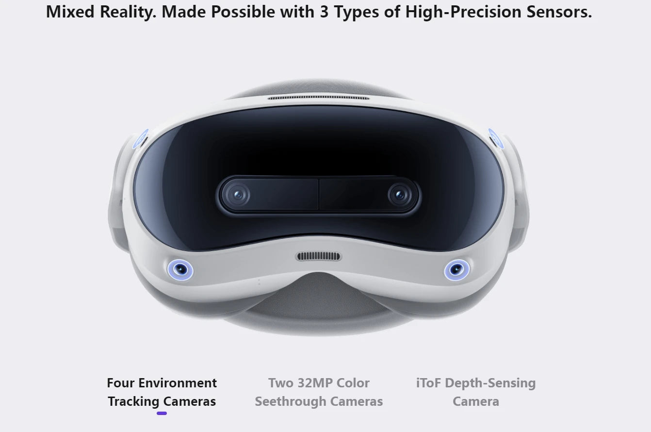 Pico 4 Ultra Mixed Reality Headset | 4K Wireless VR Glasses | 256GB Tidesmit