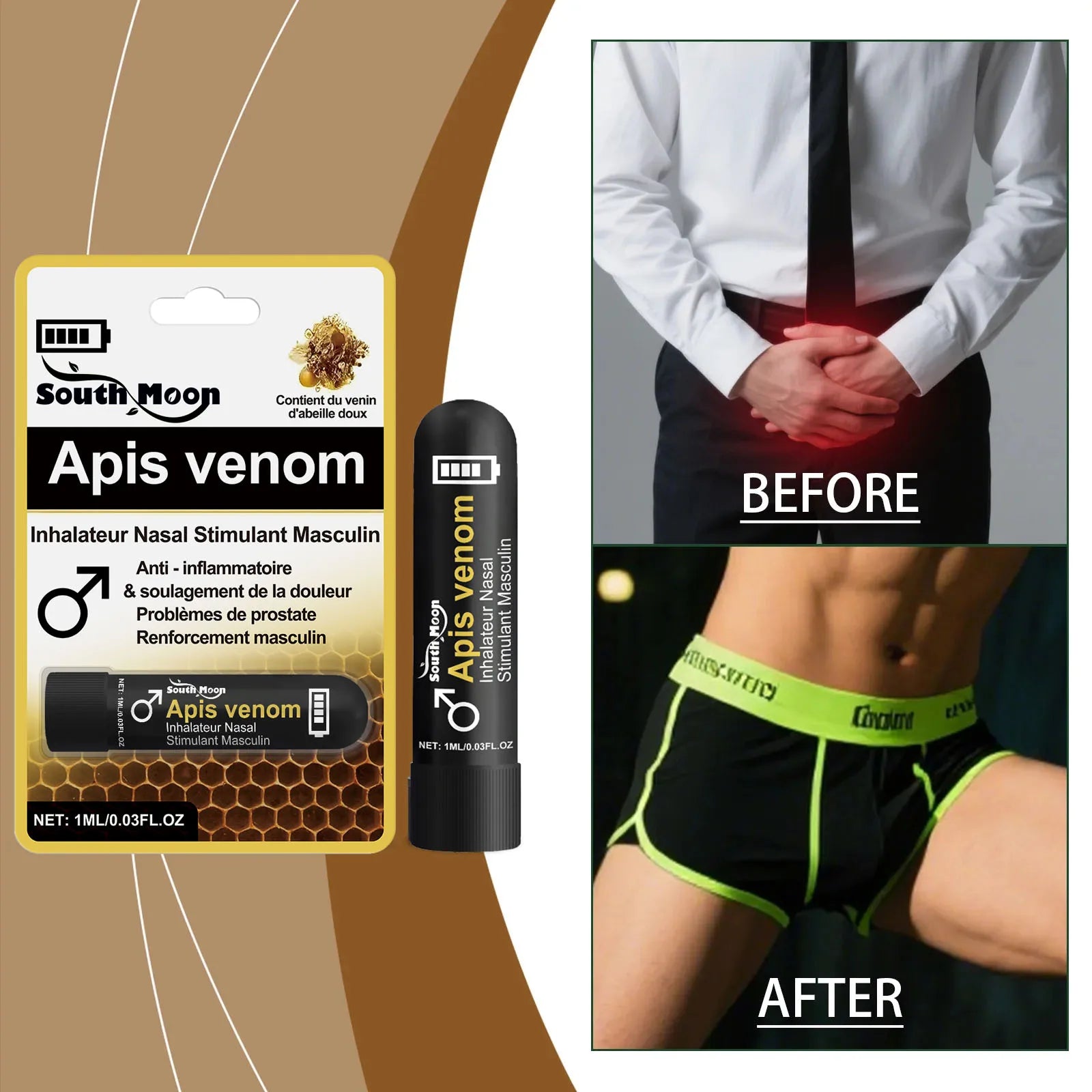 Tidesmit Men's Apis Venom Nasal Sniffing Stick for prostate support and daily male health nourishment.