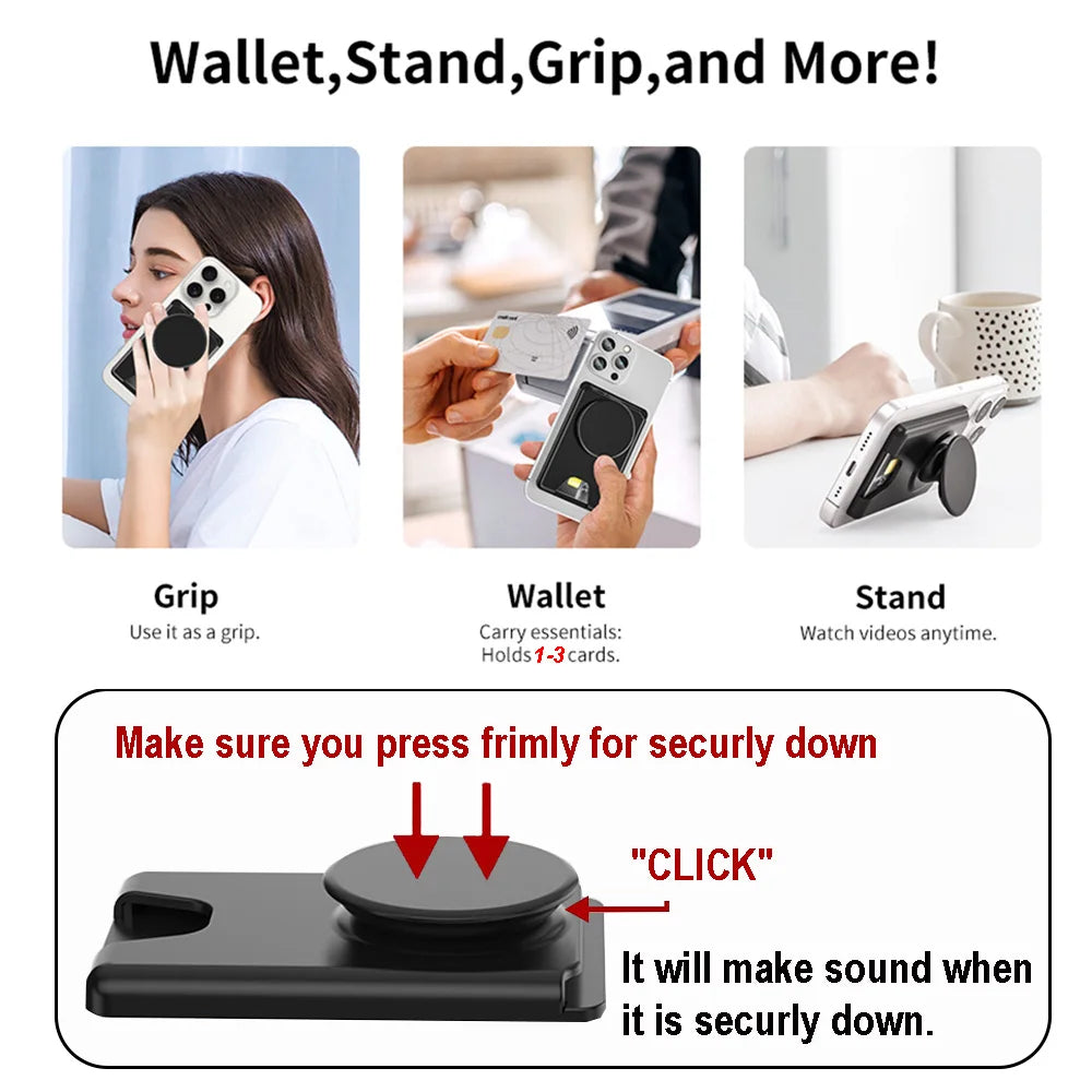 Magnetic Phone Wallet Case with Grip - Slim Shock-Absorbing Cover Tidesmit