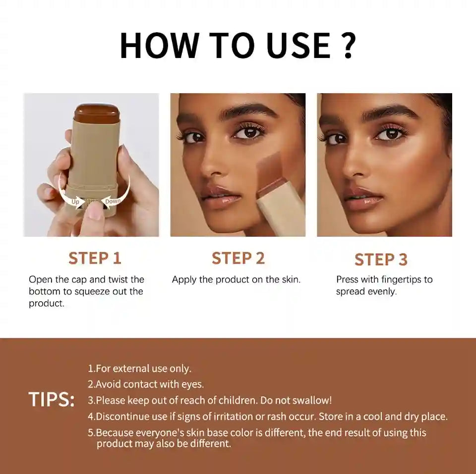 Tidesmit Serum Boosted Foundation Stick in silky skin tint balm formula for moisturizing full coverage makeup