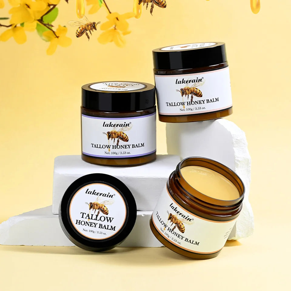 Honey Tallow Balm for Face Natural Handmade Lotion Whipped Beef Tallow Cream for Face & Body Sensitive Skin for Men & Women