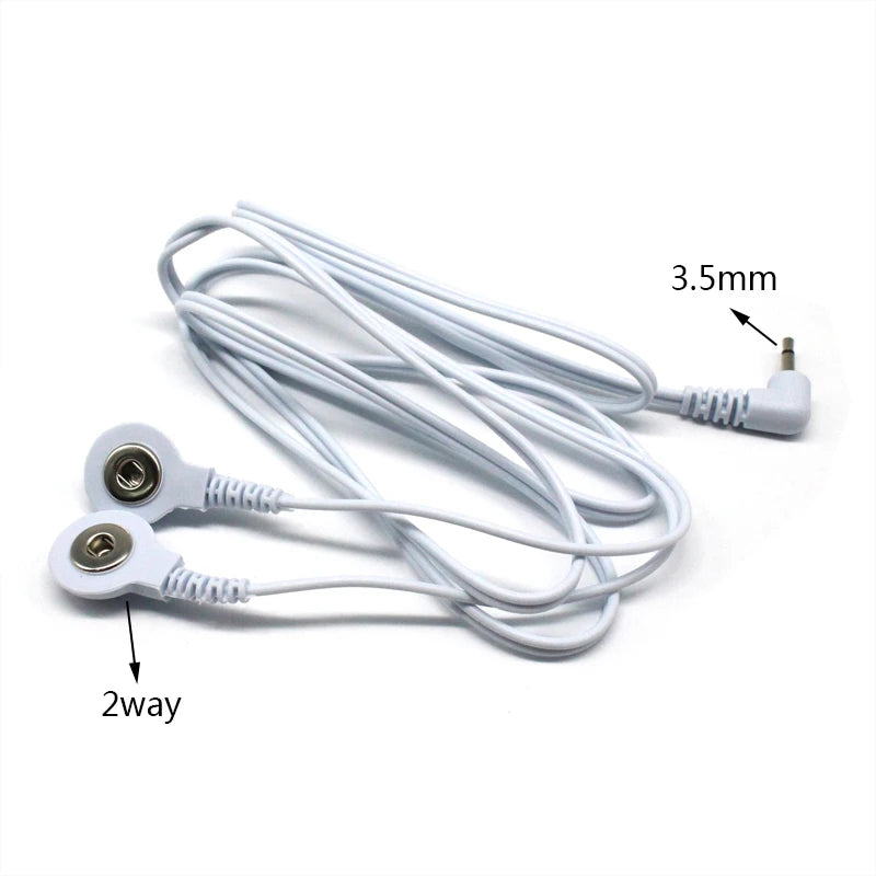 TENS Unit Lead Wire 2-Way or 4-Way Electrode Cable for Electric Massager Body Shaping Massage Equipment 1pcs 3.5mm2 way