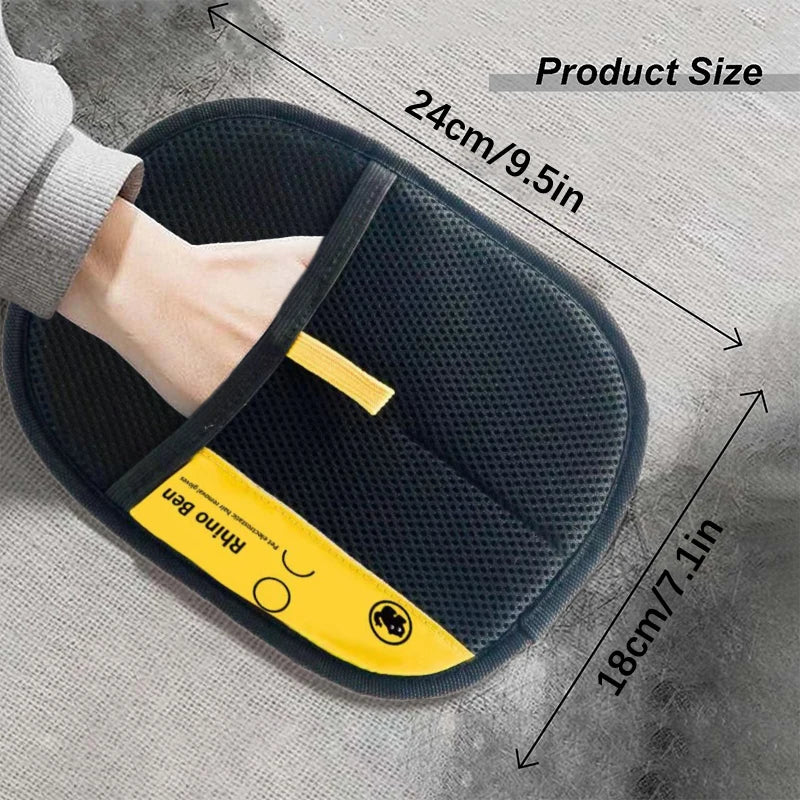 2025 electrostatic black mesh pet hair removal glove for cats and dogs. Easy-to-use 24x18cm grooming mitt for home.
